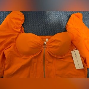 Bright Orange Corset Top 🧡